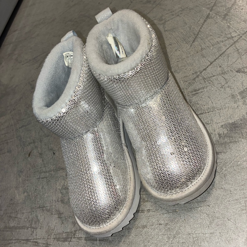 Shimmering Kids' Silver UGG Boots